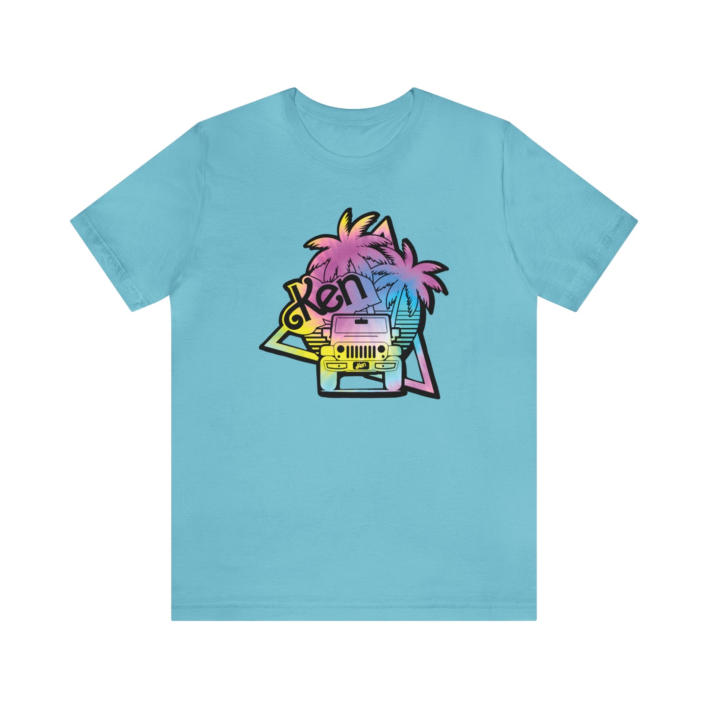 black outline tie dye, Beep Beep KEN Jeep, Unisex Jersey Short Sleeve Tee