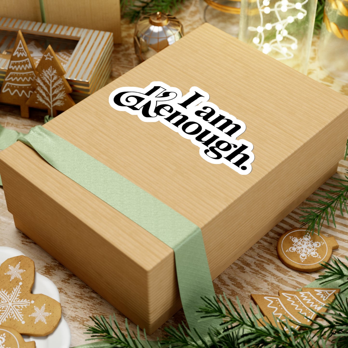 Black and White, 2 size options Kenough Sticker Version 2,  3" x 3'