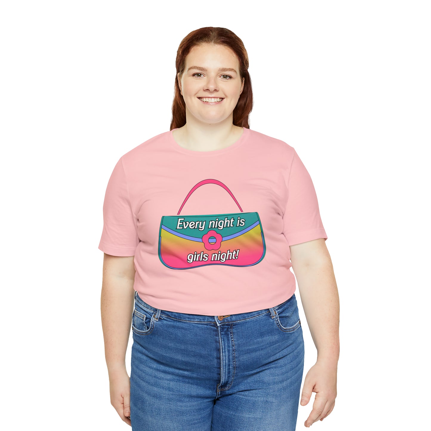 90's Purse: Every Night is Girl's Night, Unisex Jersey Short Sleeve Tee