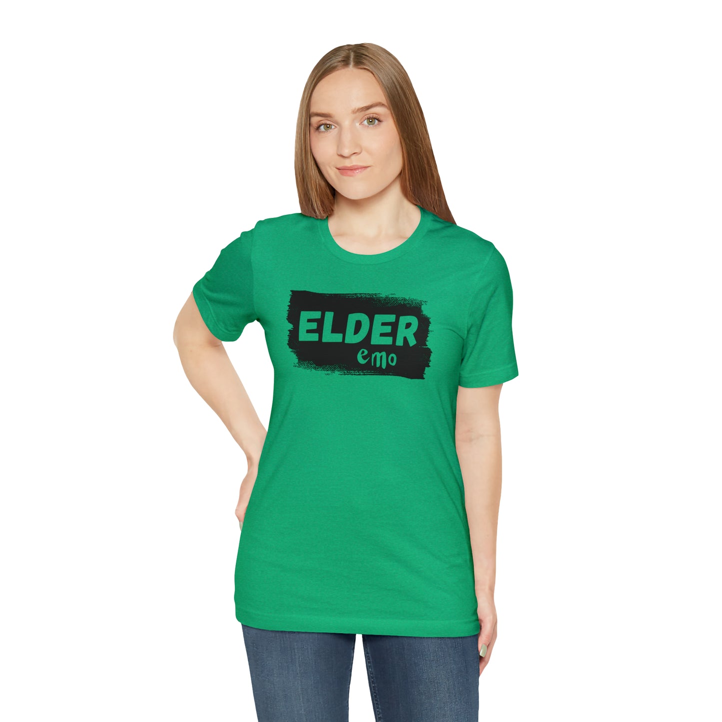BLACK LETTER Elder Emo, Unisex Jersey Short Sleeve Tee