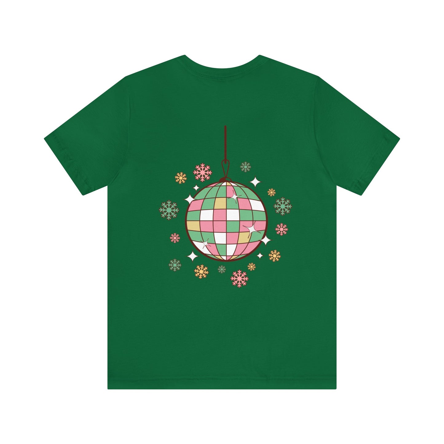 Pink Trees Farm Groovy and Bright Jingle Disco Ball on back - Unisex T-shirt