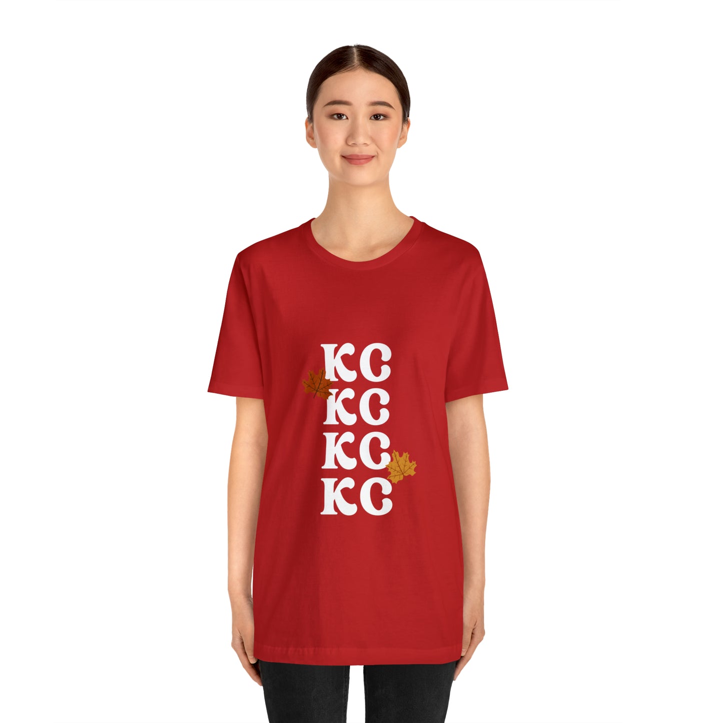White Text - Kansas City Fall, Unisex Jersey Short Sleeve Tee