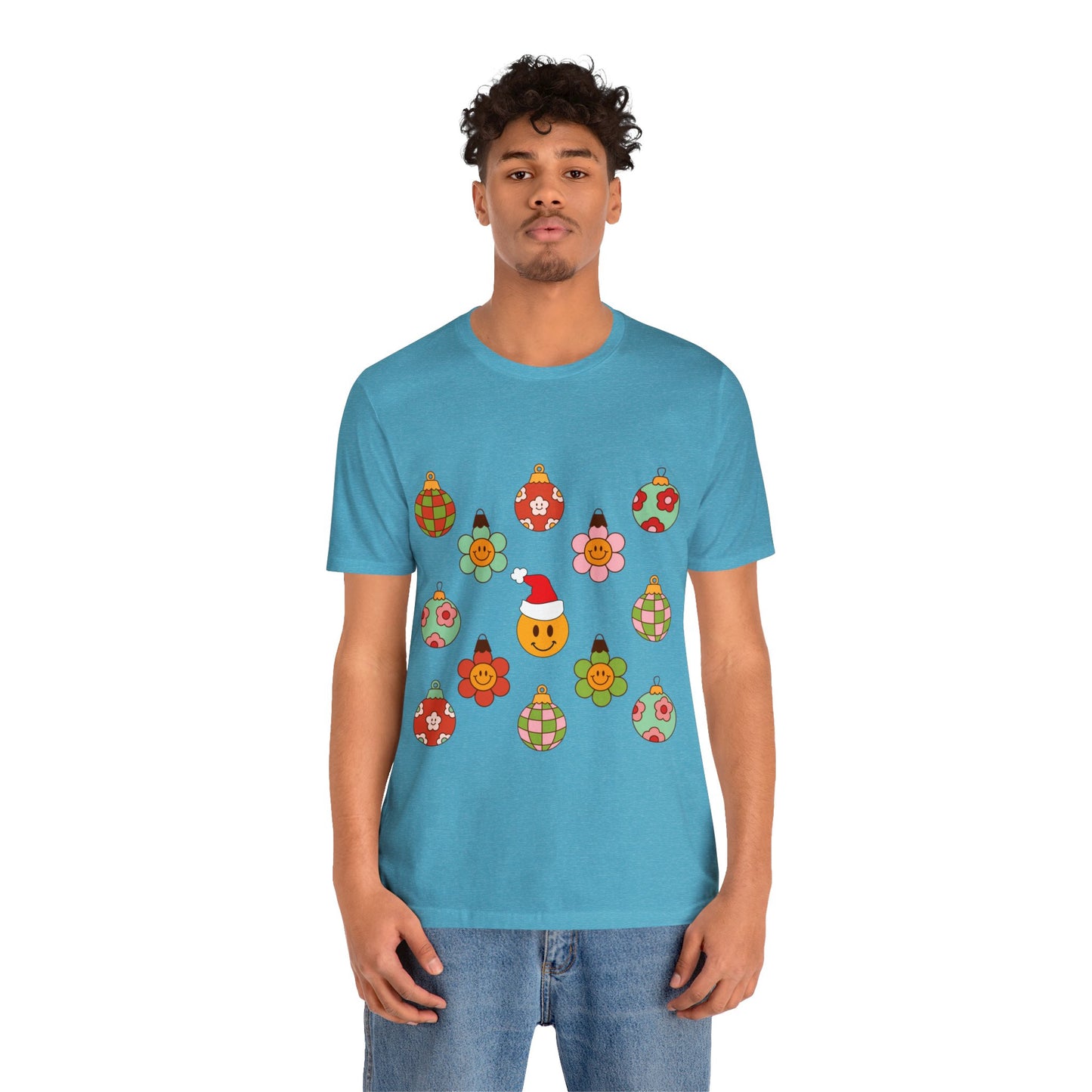 Groovy Smiley Christmas with NO back design - Unisex T-shirt