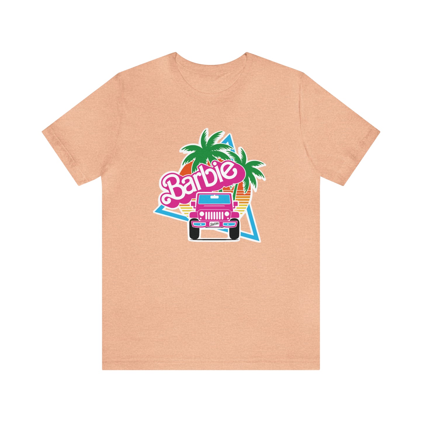 Signature Pink Barbie, Beep Beep Barbie Jeep, Unisex Jersey Short Sleeve Tee