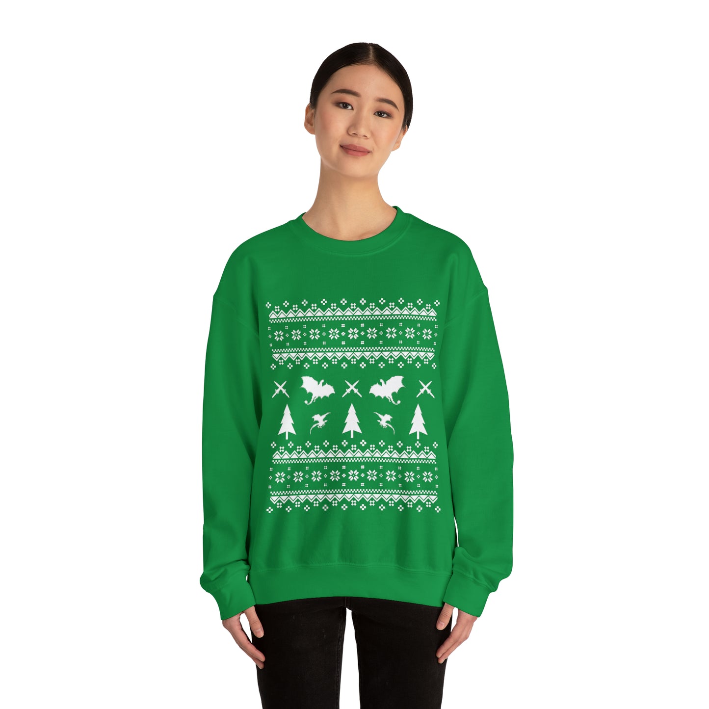 8-Bit Dragon Christmas version 1 - Unisex Sweatshirt