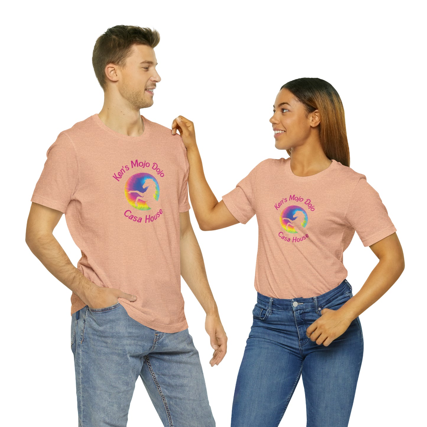 Tie Dye Moon Ken Pink, Unisex Jersey Short Sleeve Tee