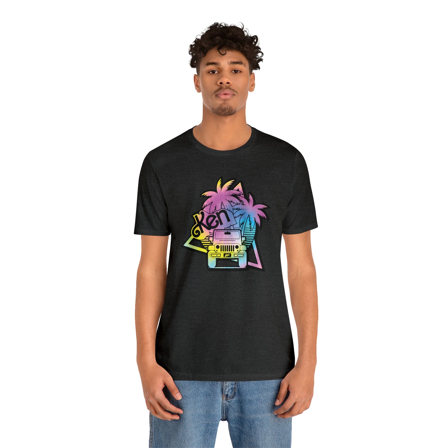 black outline tie dye, Beep Beep KEN Jeep, Unisex Jersey Short Sleeve Tee
