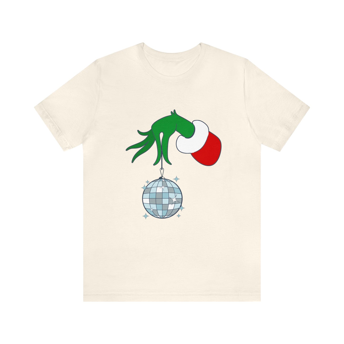 Back design - Grinchy Groovy and Bright Jingle Disco Ball - Unisex T-shirt