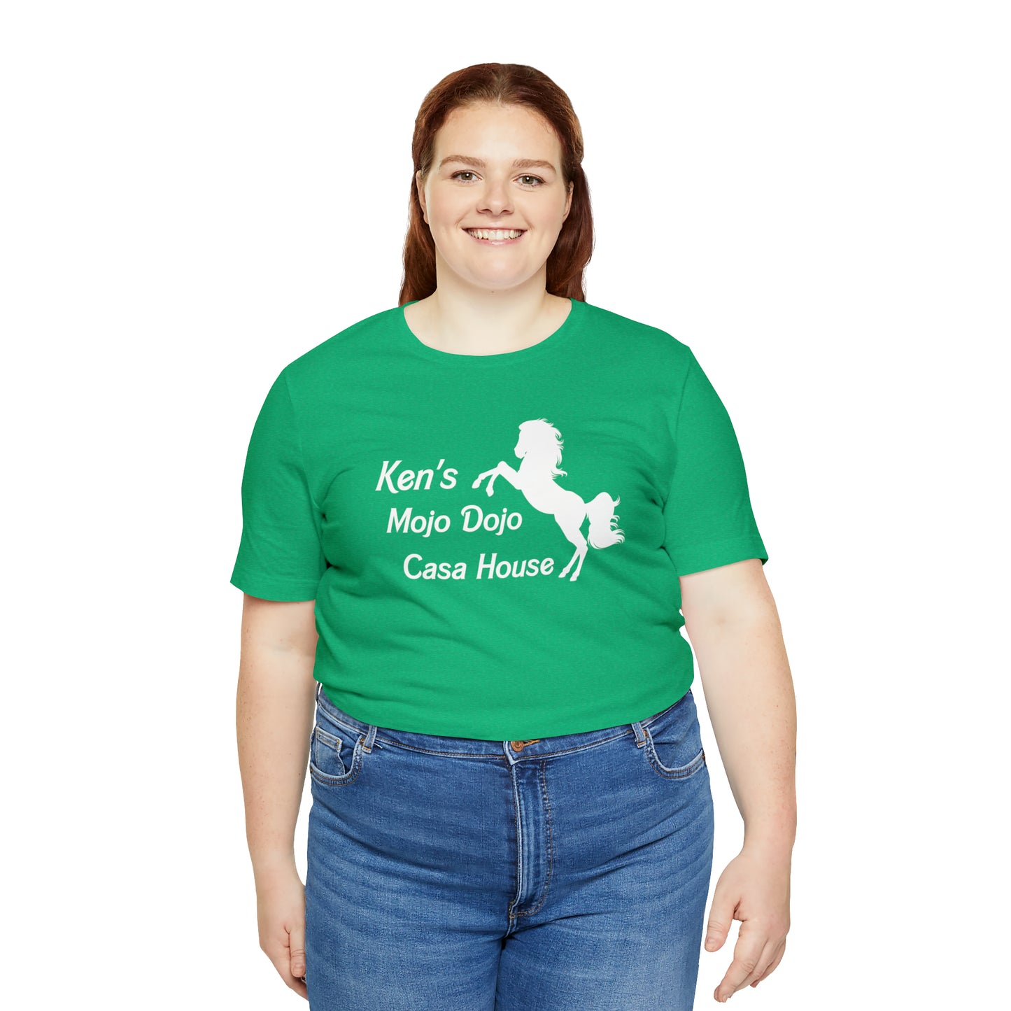 White Silhouette Horse, Mojo Dojo Casa House, Unisex Jersey Short Sleeve Tee