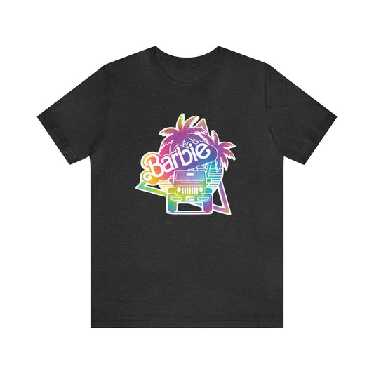 Tie dye 2, Beep Beep Barbie Jeep, Unisex Jersey Short Sleeve Tee