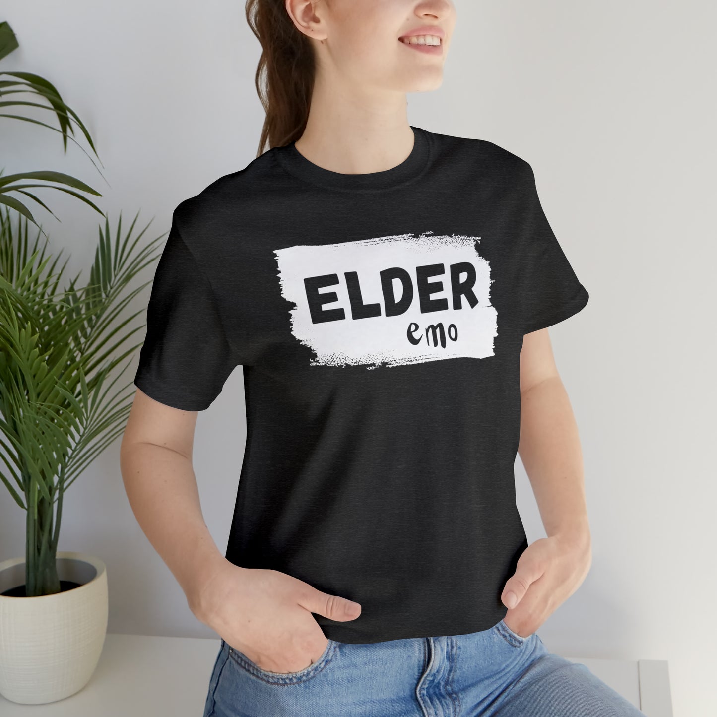 WHITE LETTER Elder Emo, Unisex Jersey Short Sleeve Tee