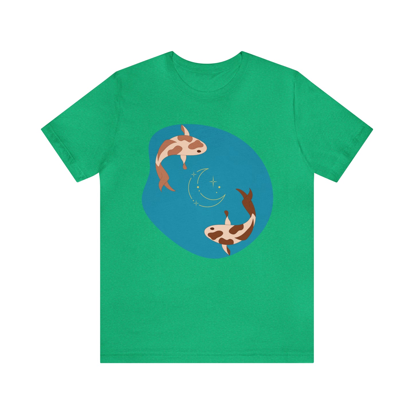 Blue Pond Moon Koi, Unisex Jersey Short Sleeve Tee