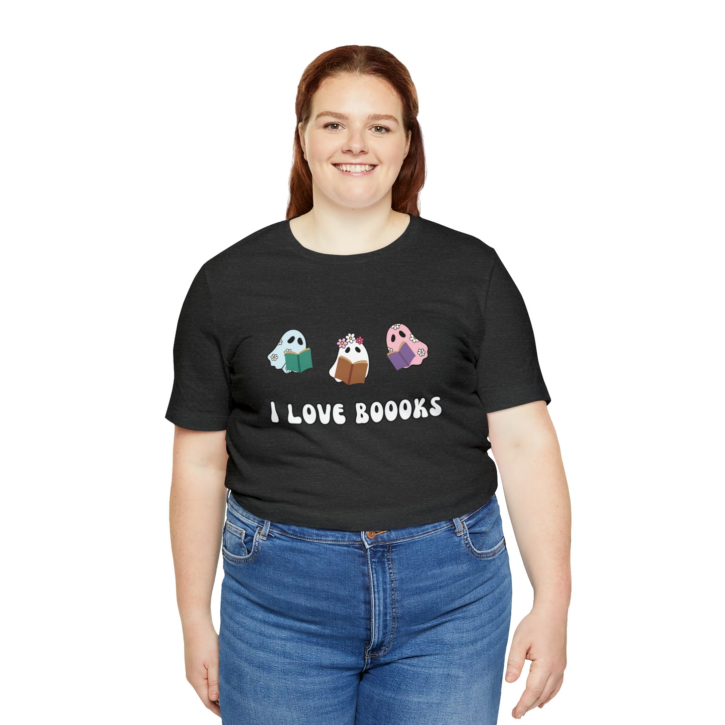 I Love Boooks Ghouls, Unisex Jersey Short Sleeve Tee