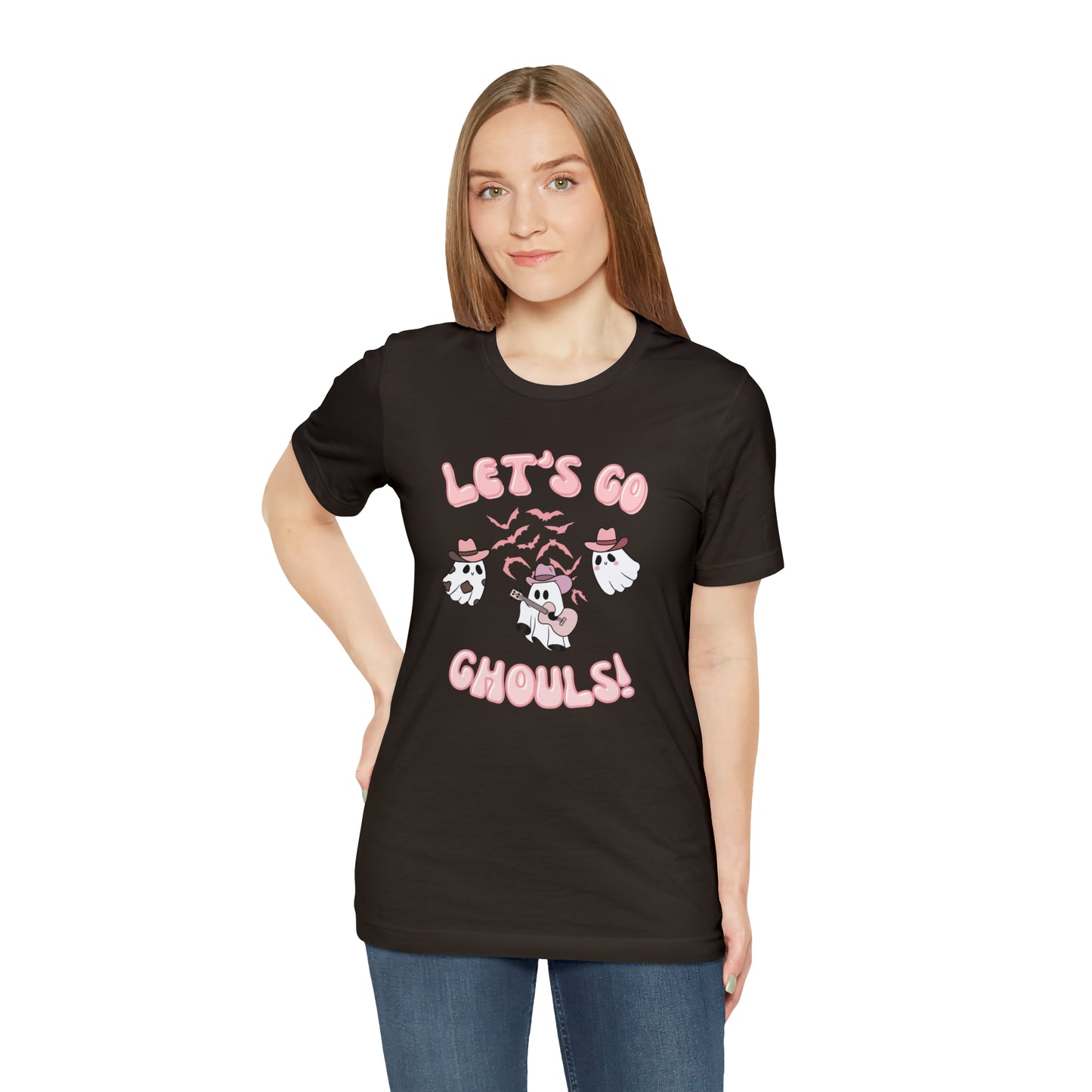 Let's Go Ghouls, retro font, Unisex Jersey Short Sleeve Tee