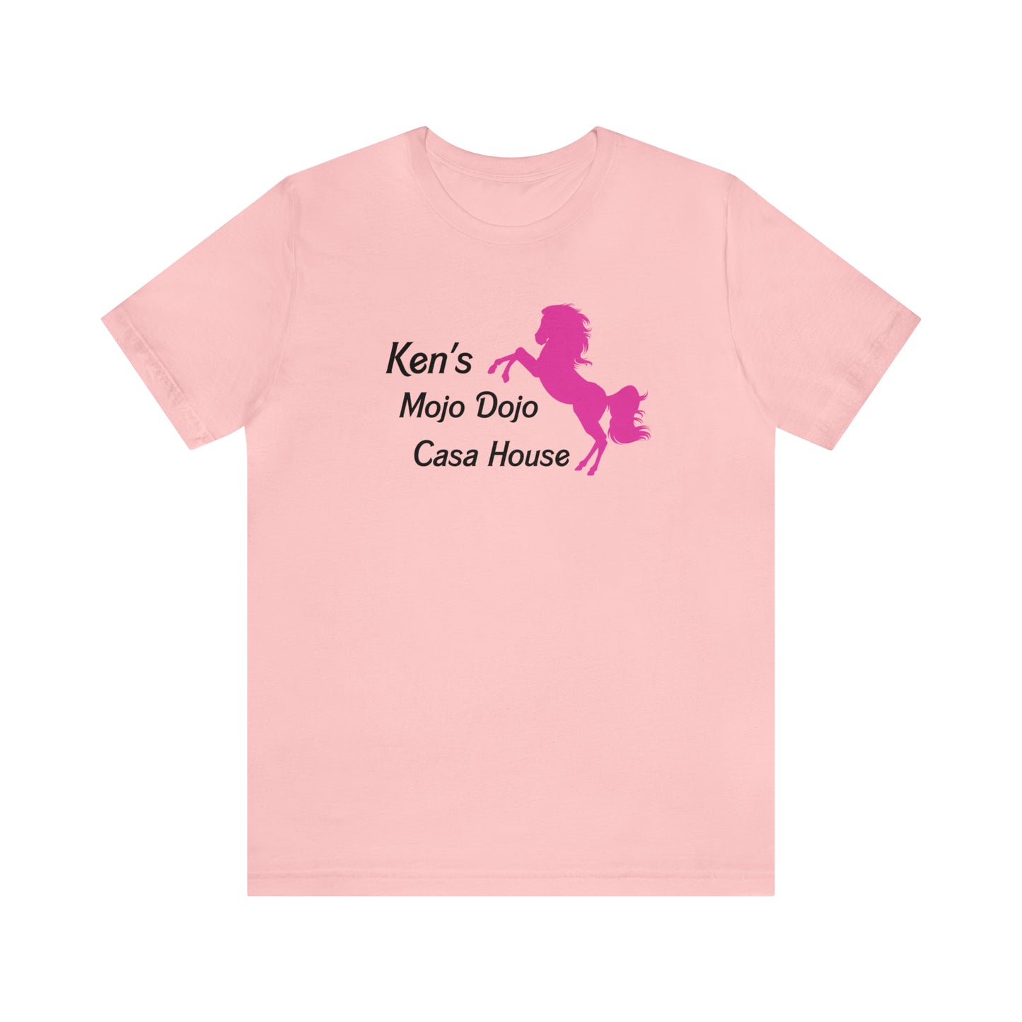 Pink Silhouette Horse, Mojo Dojo Casa House, Unisex Jersey Short Sleeve Tee