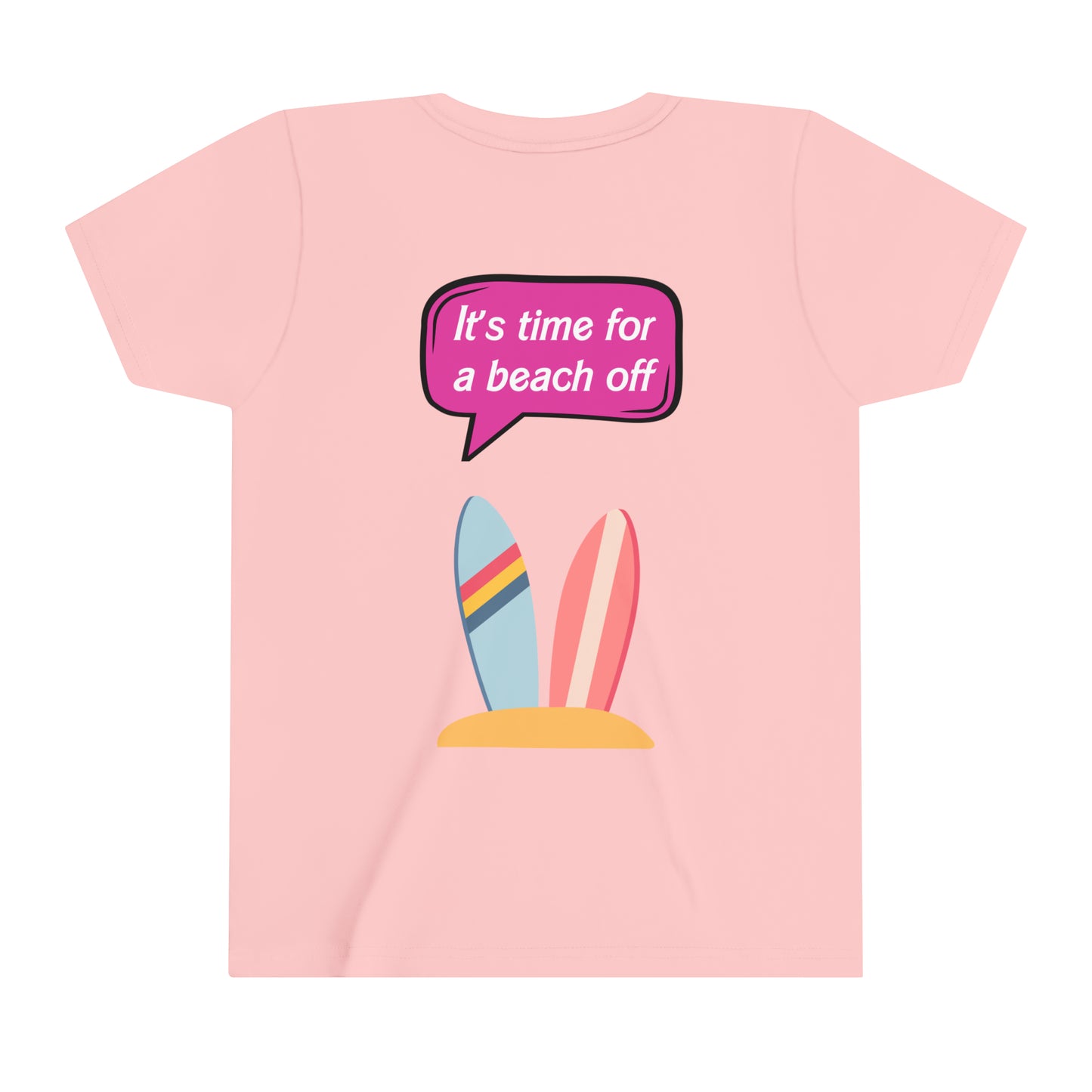 YOUTH sizing Beach off, front and back, Short Sleeve Tee
