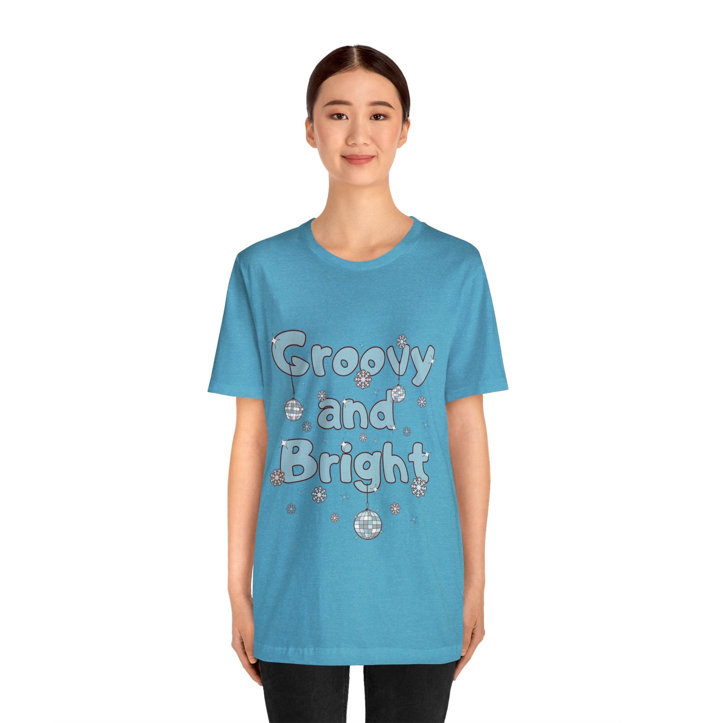 Silver and Blue - Groovy and Bright Jingle Disco Ball - Unisex T-shirt