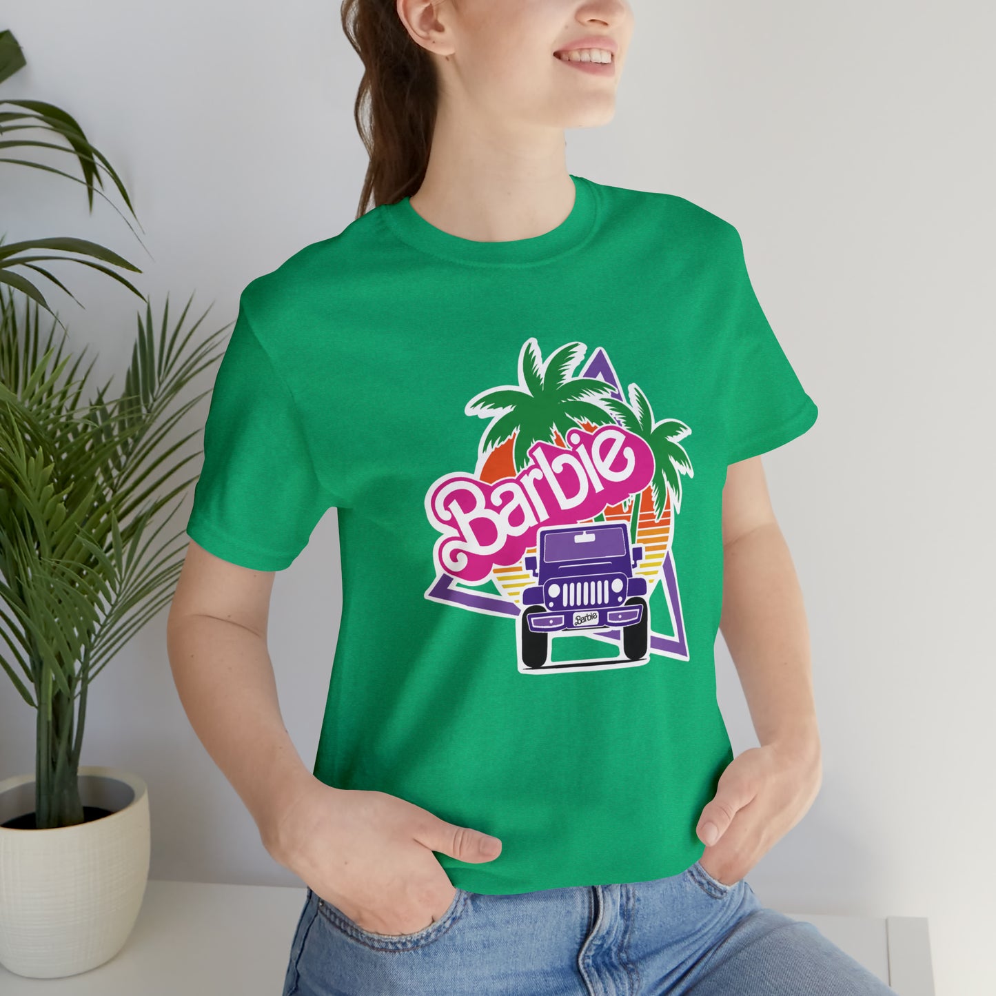 Purple jeep, Beep Beep Barbie Jeep, Unisex Jersey Short Sleeve Tee