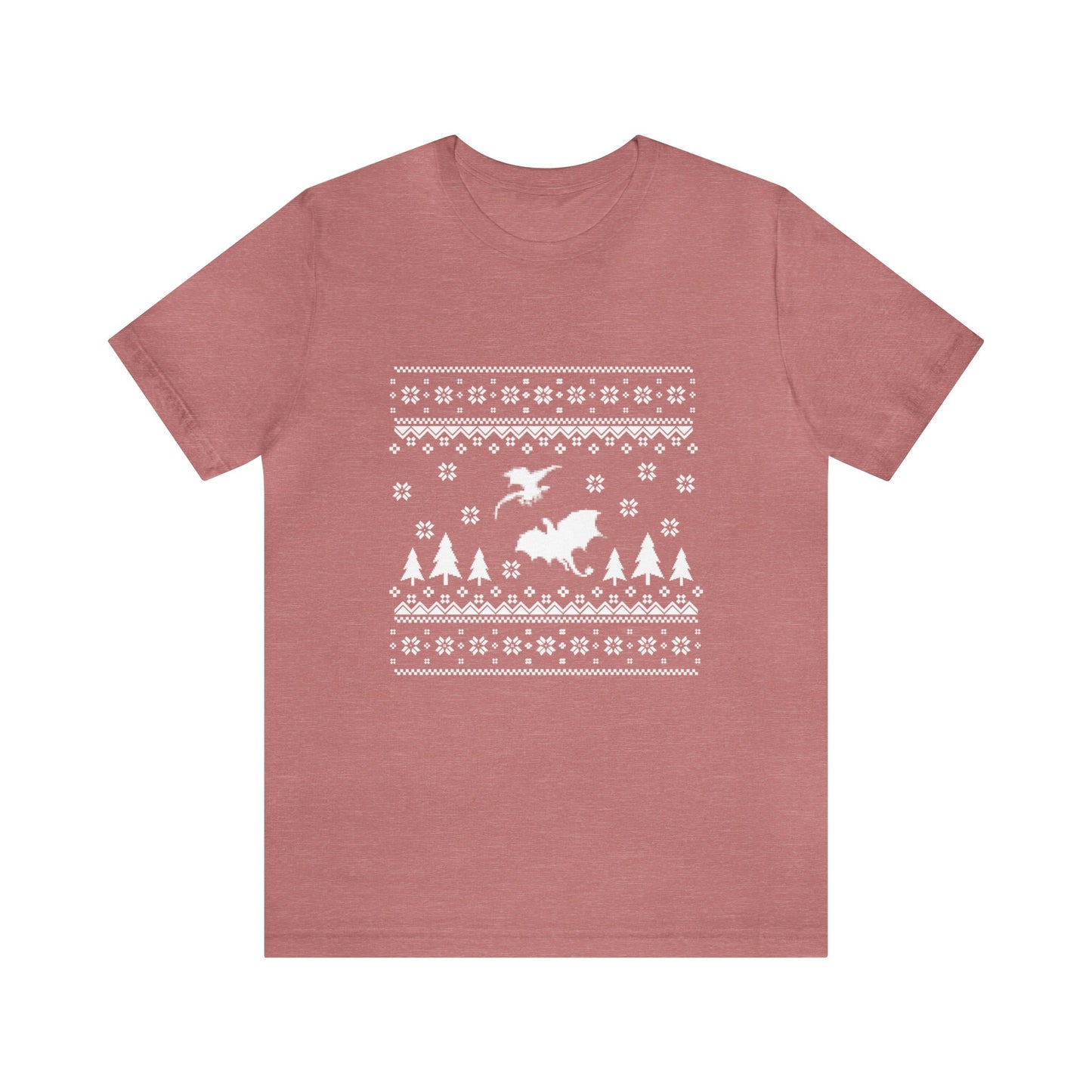 8-bit Fair Isle Dragon Christmas Version 5 - Unisex T-shirt