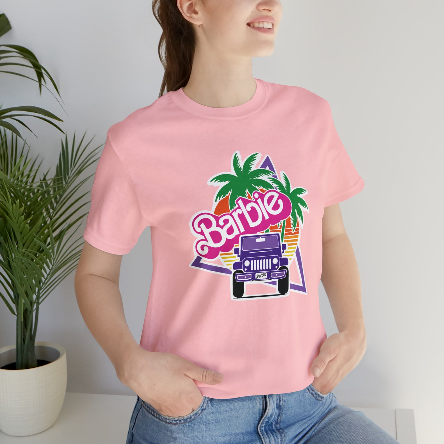 Purple jeep, Beep Beep Barbie Jeep, Unisex Jersey Short Sleeve Tee
