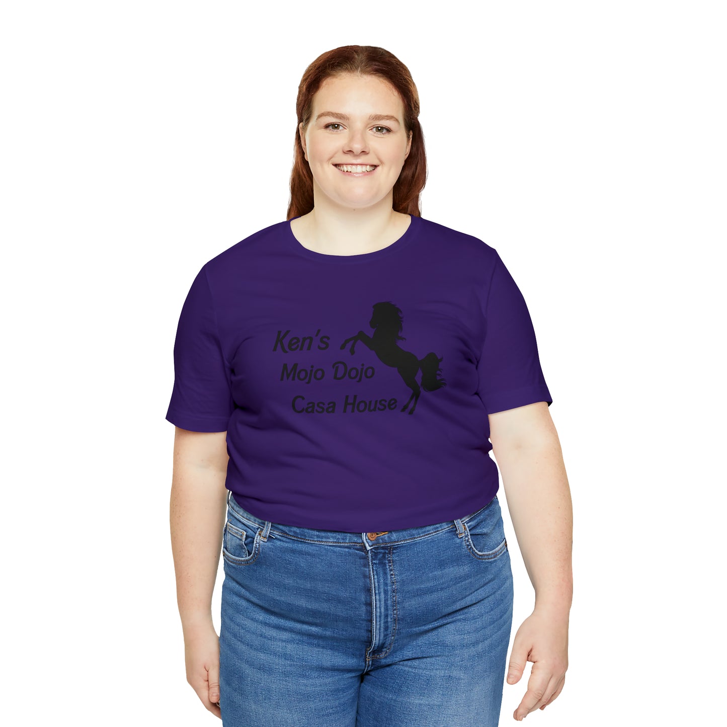 Black Silhouette Horse, Mojo Dojo Casa House, Unisex Jersey Short Sleeve Tee