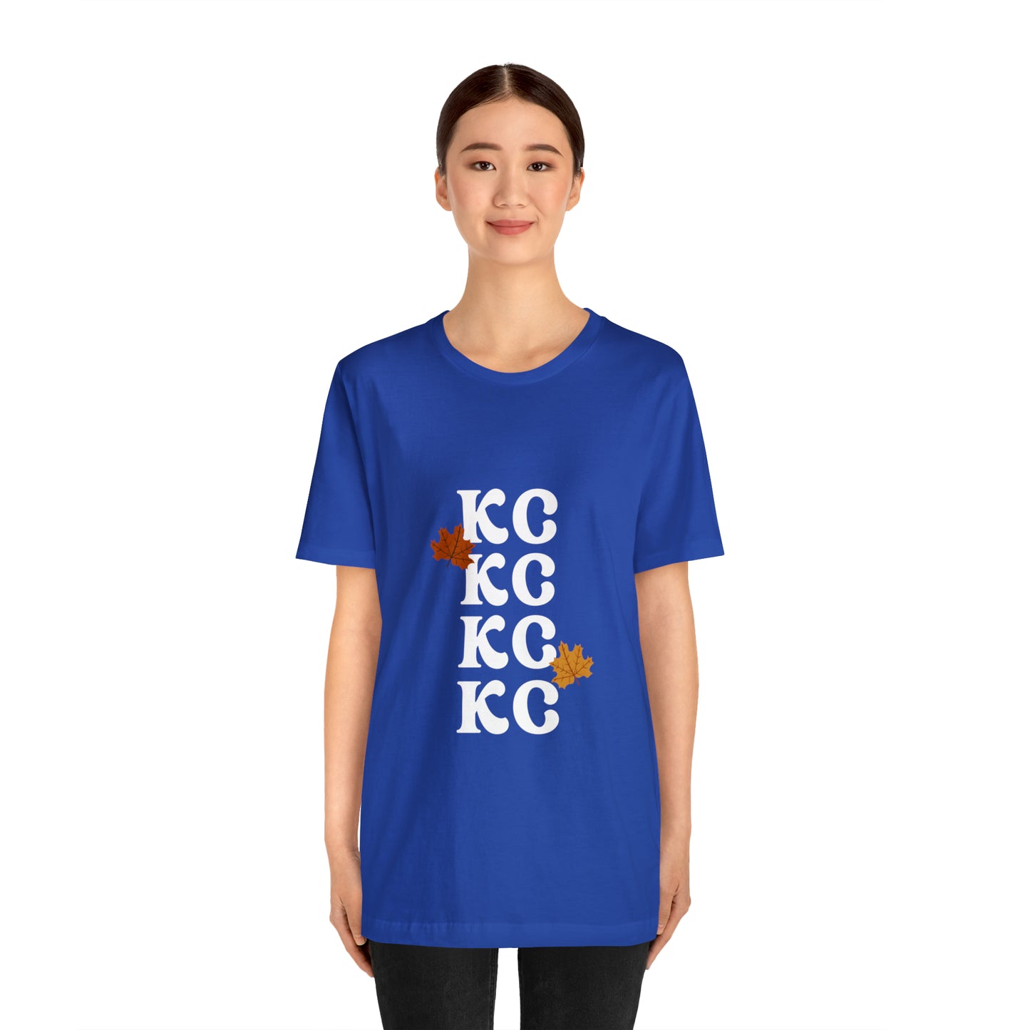 White Text - Kansas City Fall, Unisex Jersey Short Sleeve Tee