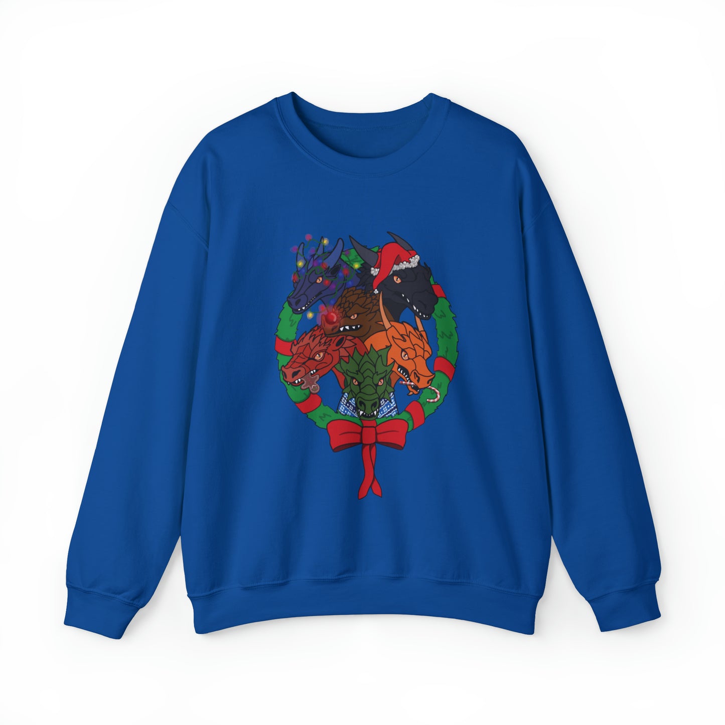 Dragon Christmas with no snow and wreath- Unisex Sweatshirt