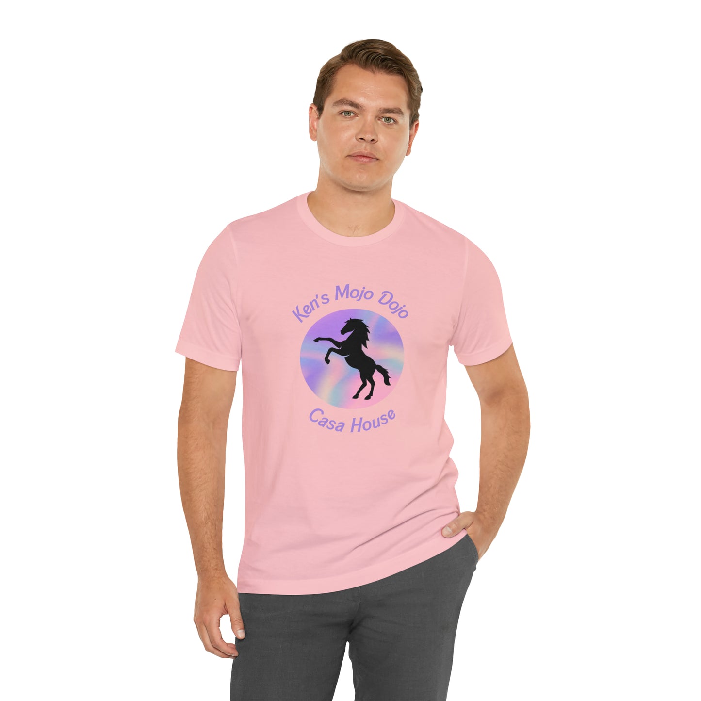 Candy Cane Horse, Mojo Dojo Casa House, Unisex Jersey Short Sleeve Tee