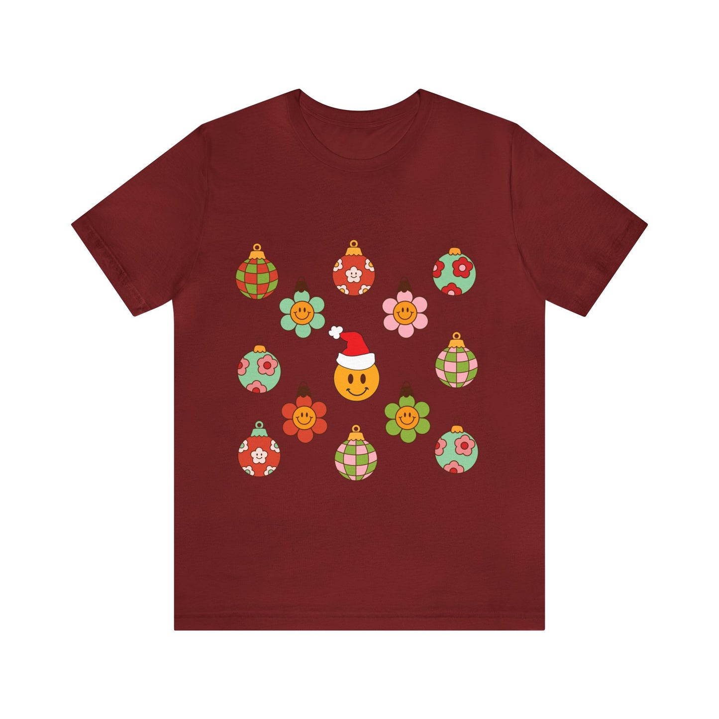 Groovy Smiley Christmas with NO back design - Unisex T-shirt