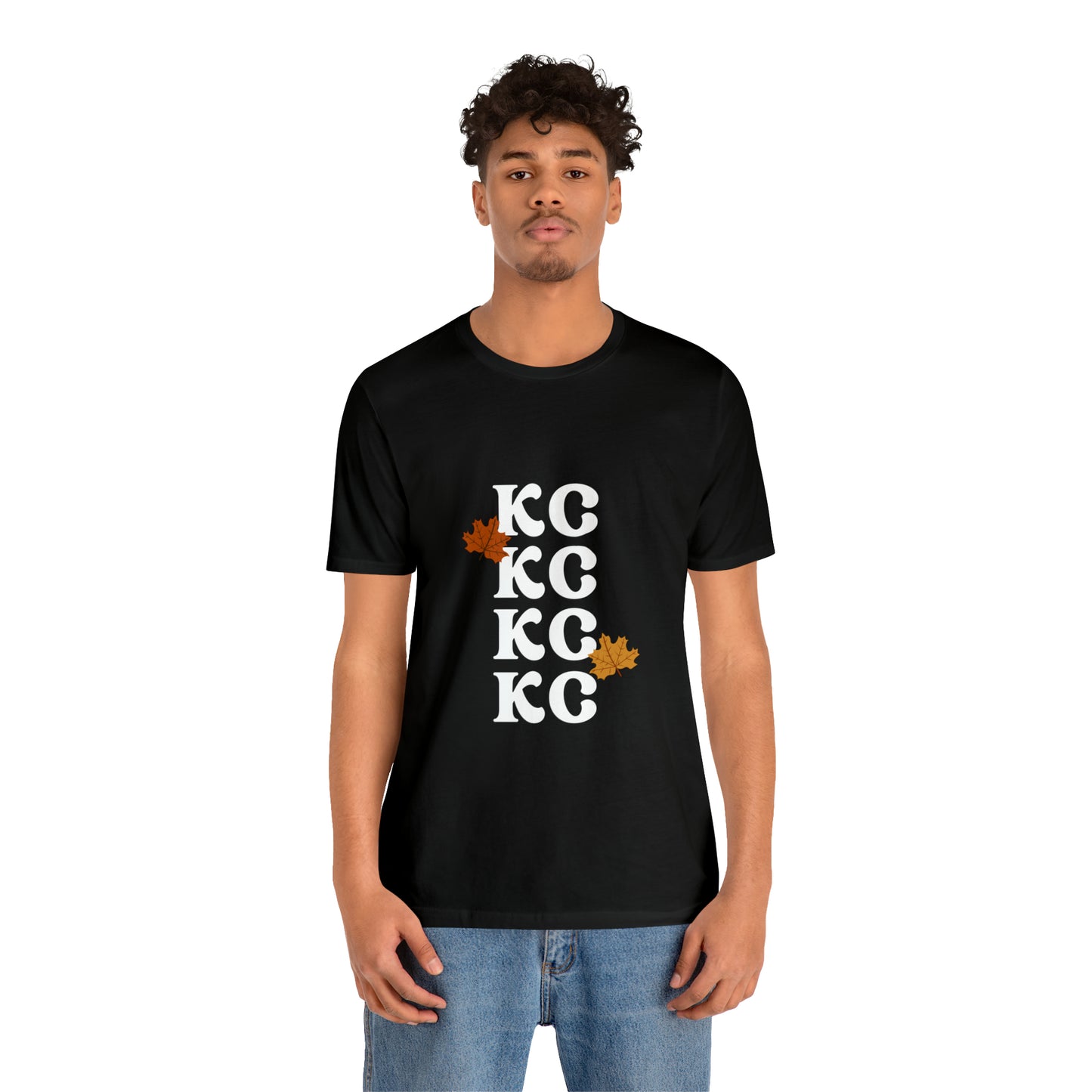 White Text - Kansas City Fall, Unisex Jersey Short Sleeve Tee