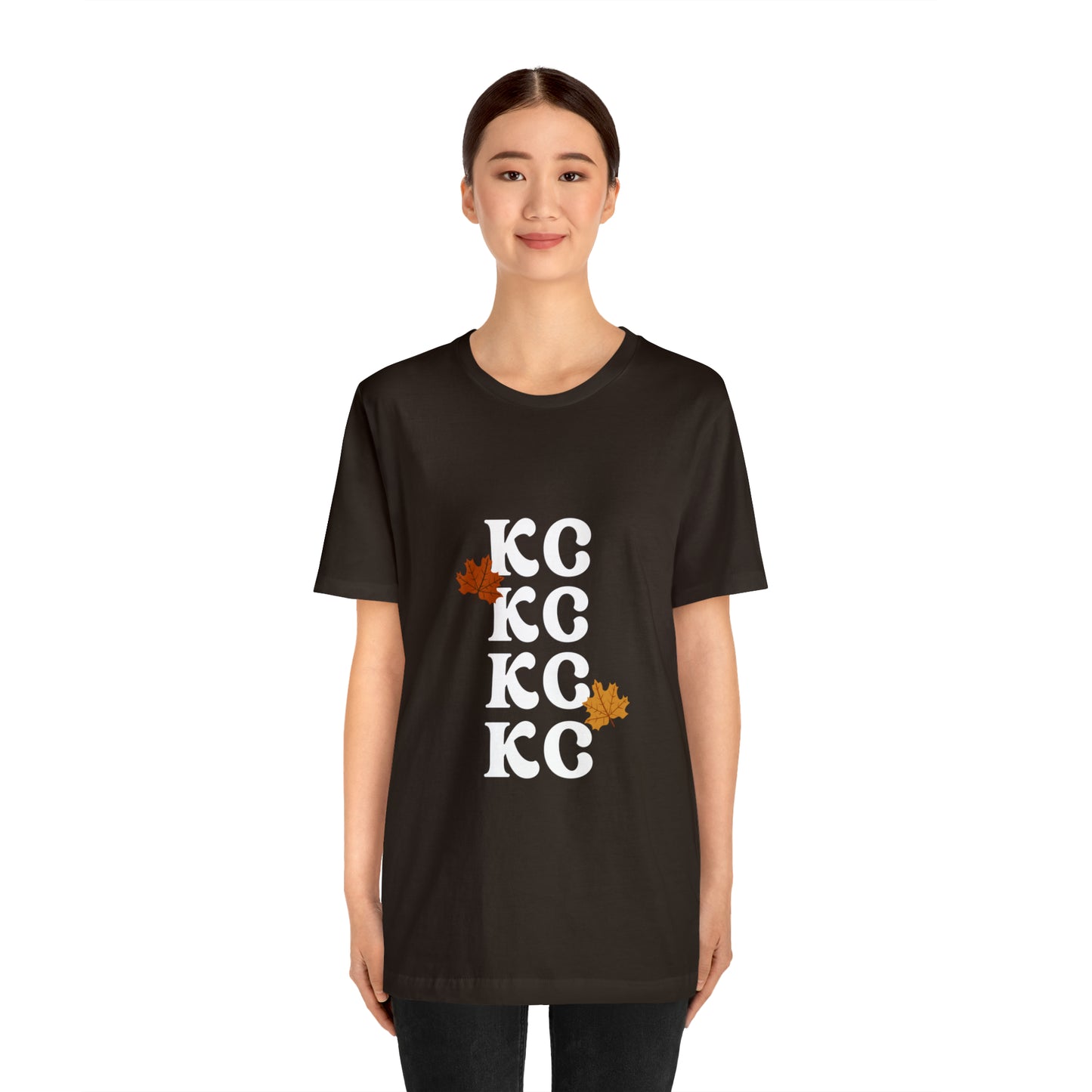 White Text - Kansas City Fall, Unisex Jersey Short Sleeve Tee