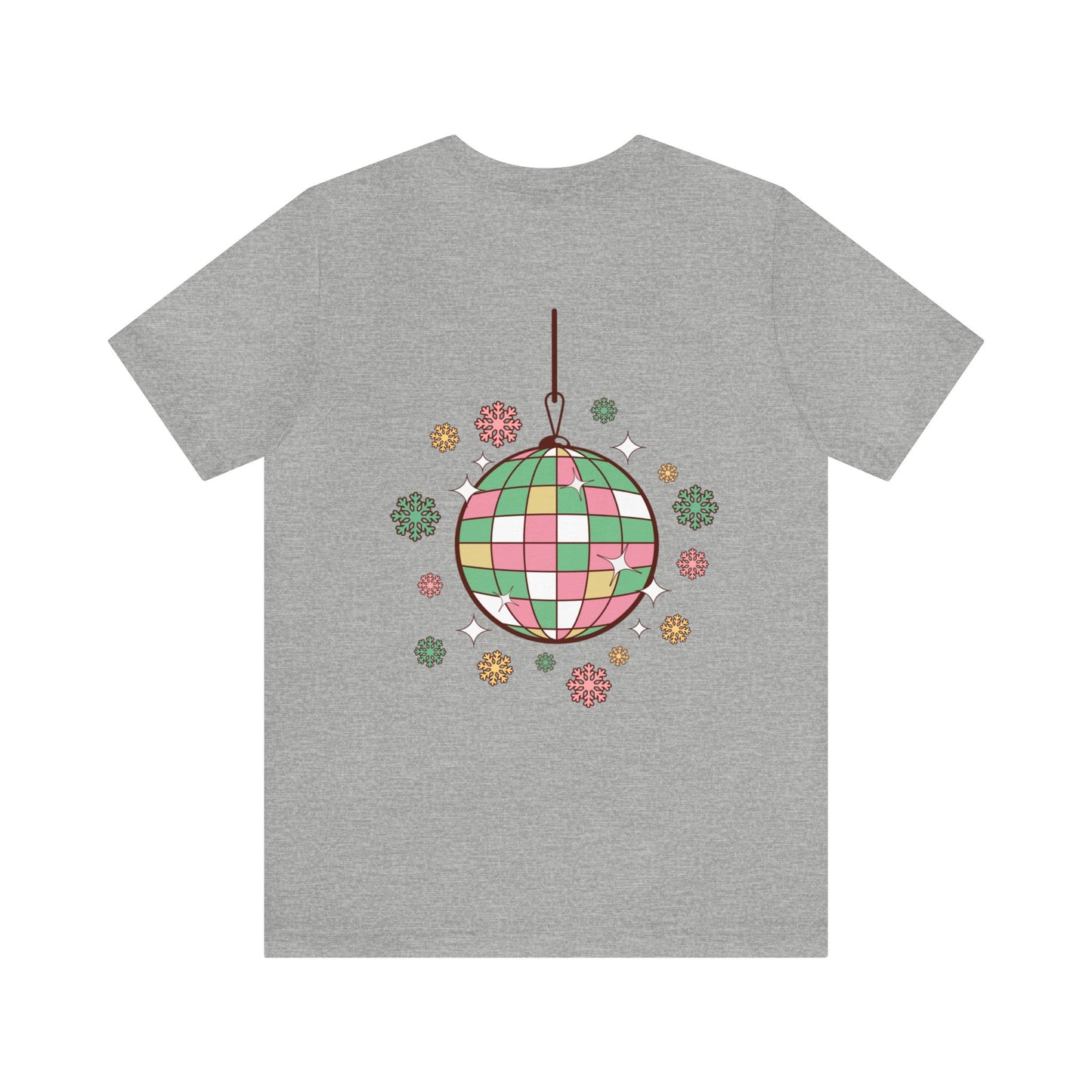 Pink Trees Farm Groovy and Bright Jingle Disco Ball on back - Unisex T-shirt