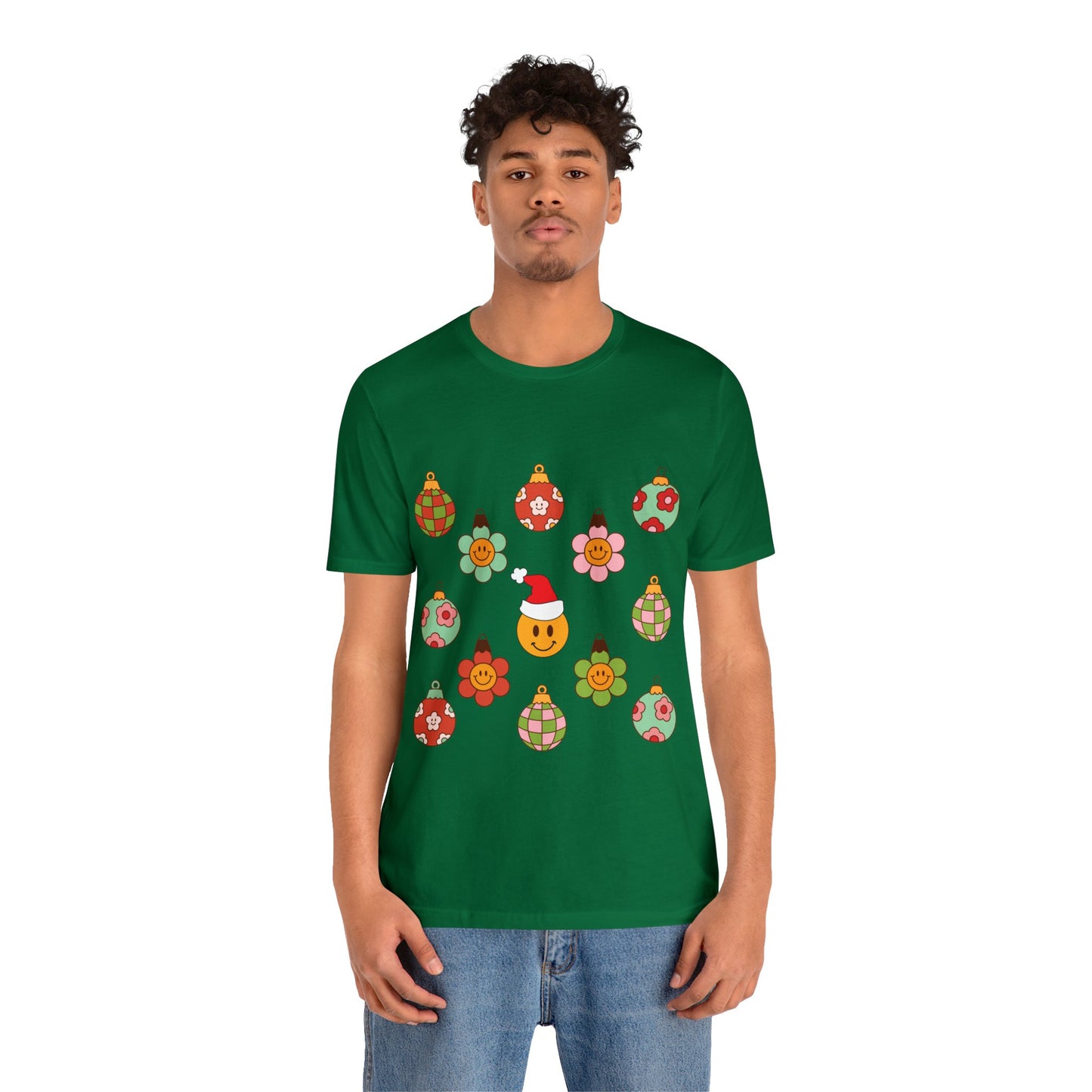 Groovy Smiley Christmas with NO back design - Unisex T-shirt