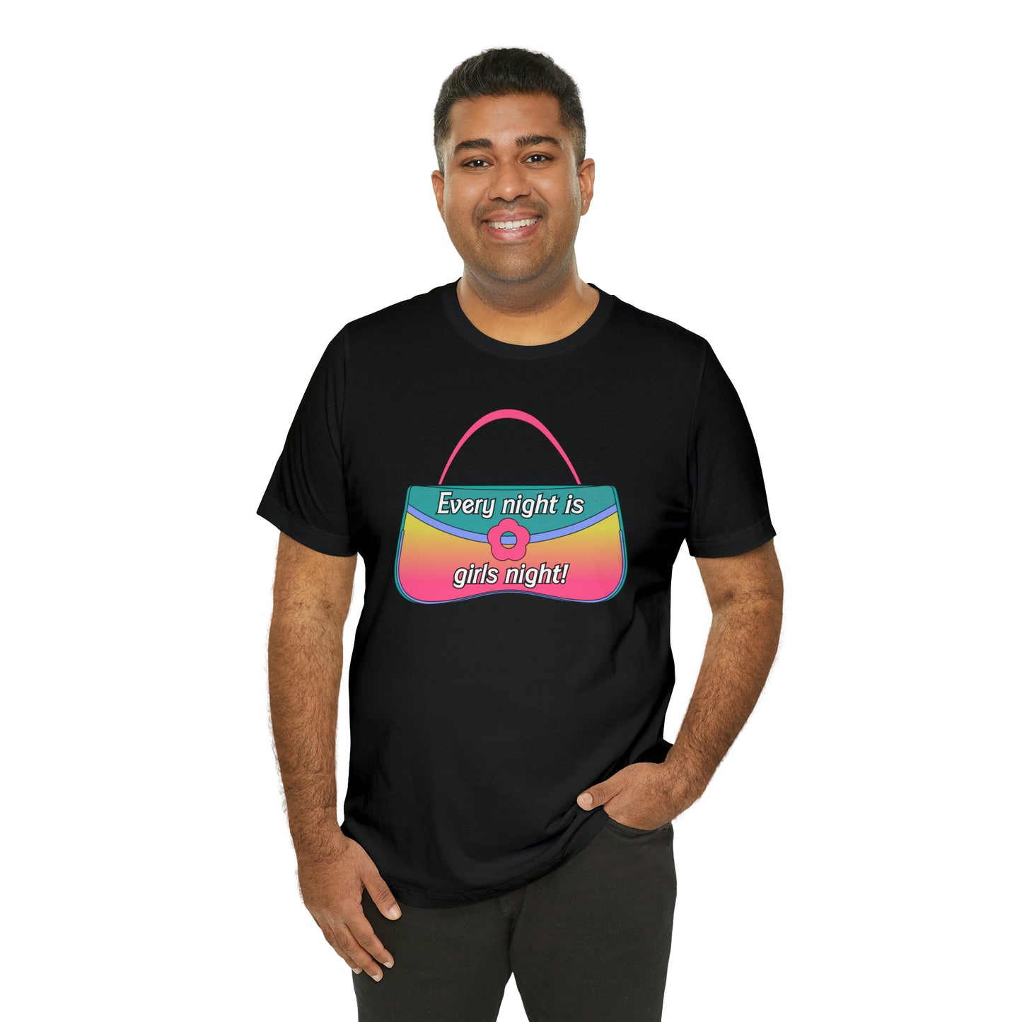 90's Purse: Every Night is Girl's Night, Unisex Jersey Short Sleeve Tee