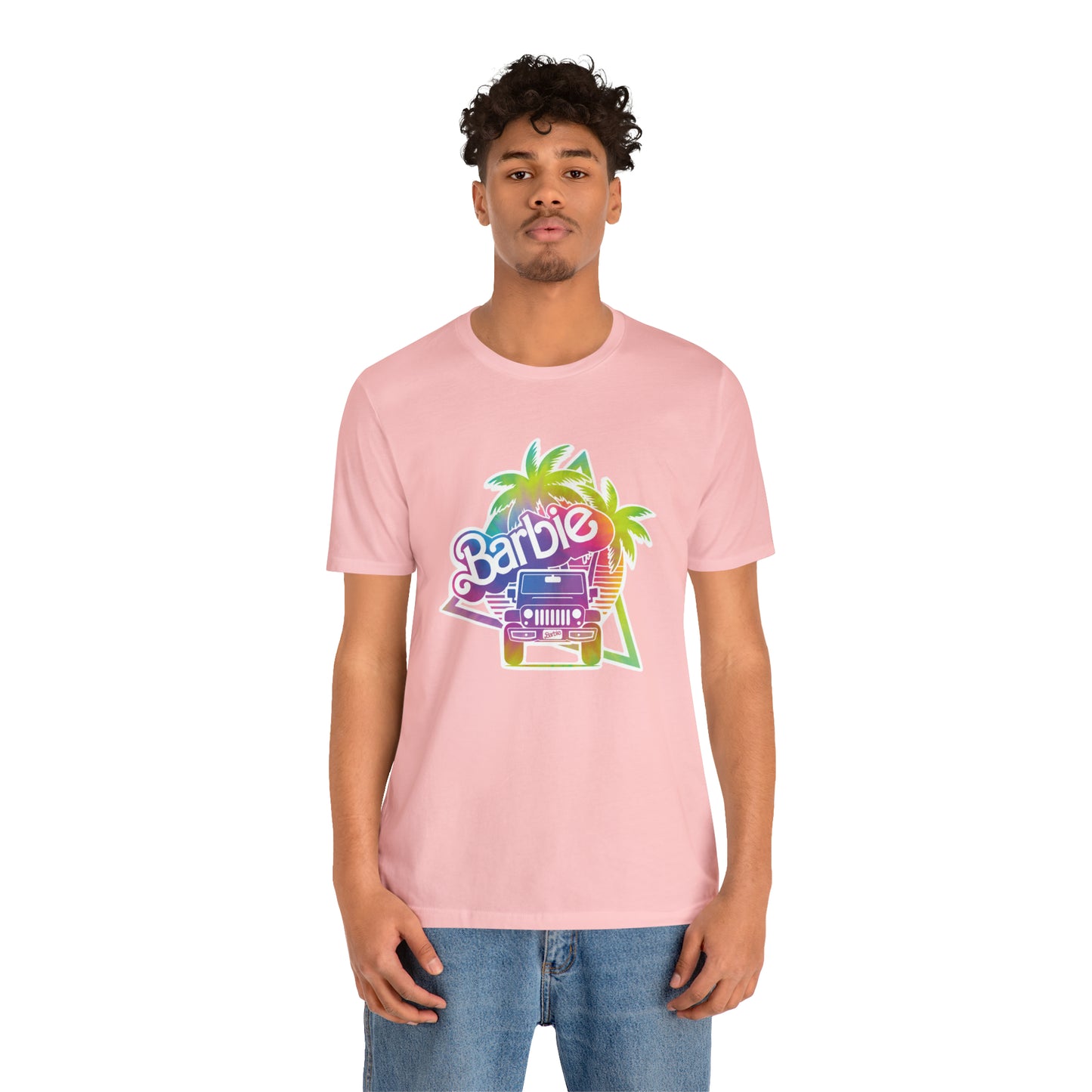 Tie dye 1, Beep Beep Barbie Jeep, Unisex Jersey Short Sleeve Tee