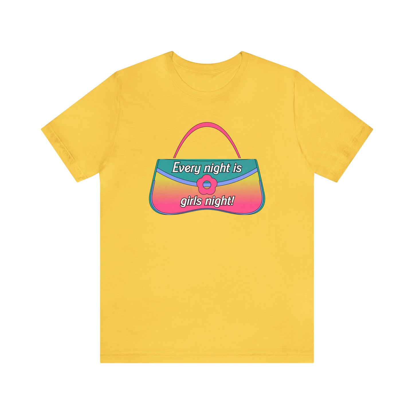 90's Purse: Every Night is Girl's Night, Unisex Jersey Short Sleeve Tee