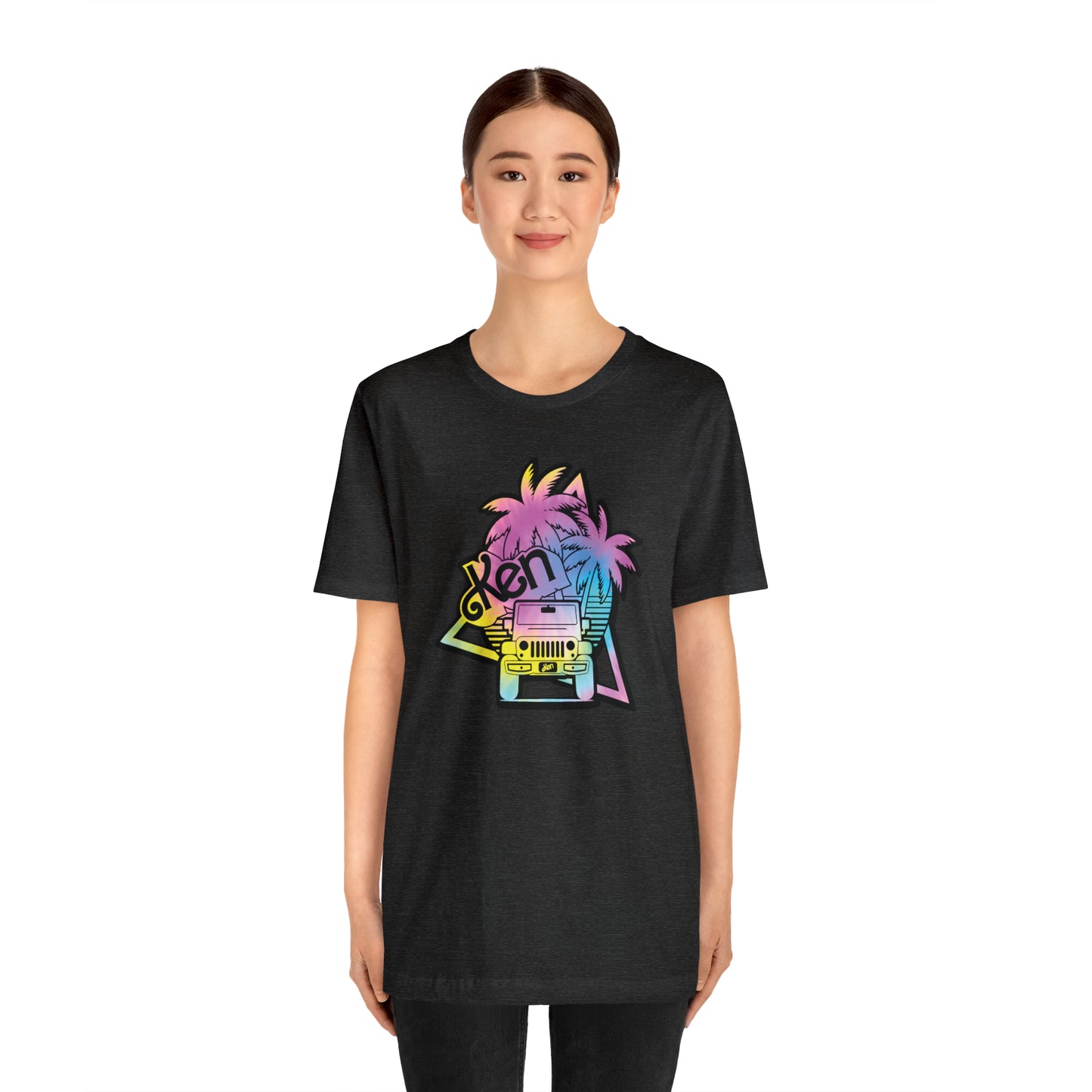 black outline tie dye, Beep Beep KEN Jeep, Unisex Jersey Short Sleeve Tee