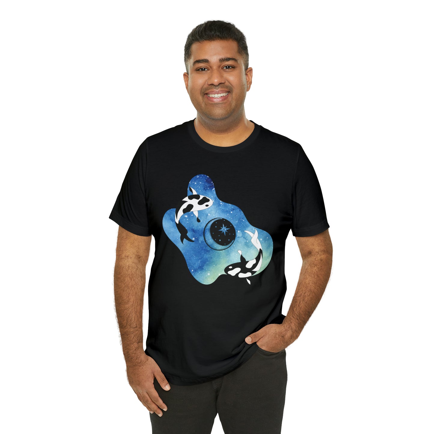 Watercolor Space Koi, Unisex Jersey Short Sleeve Tee