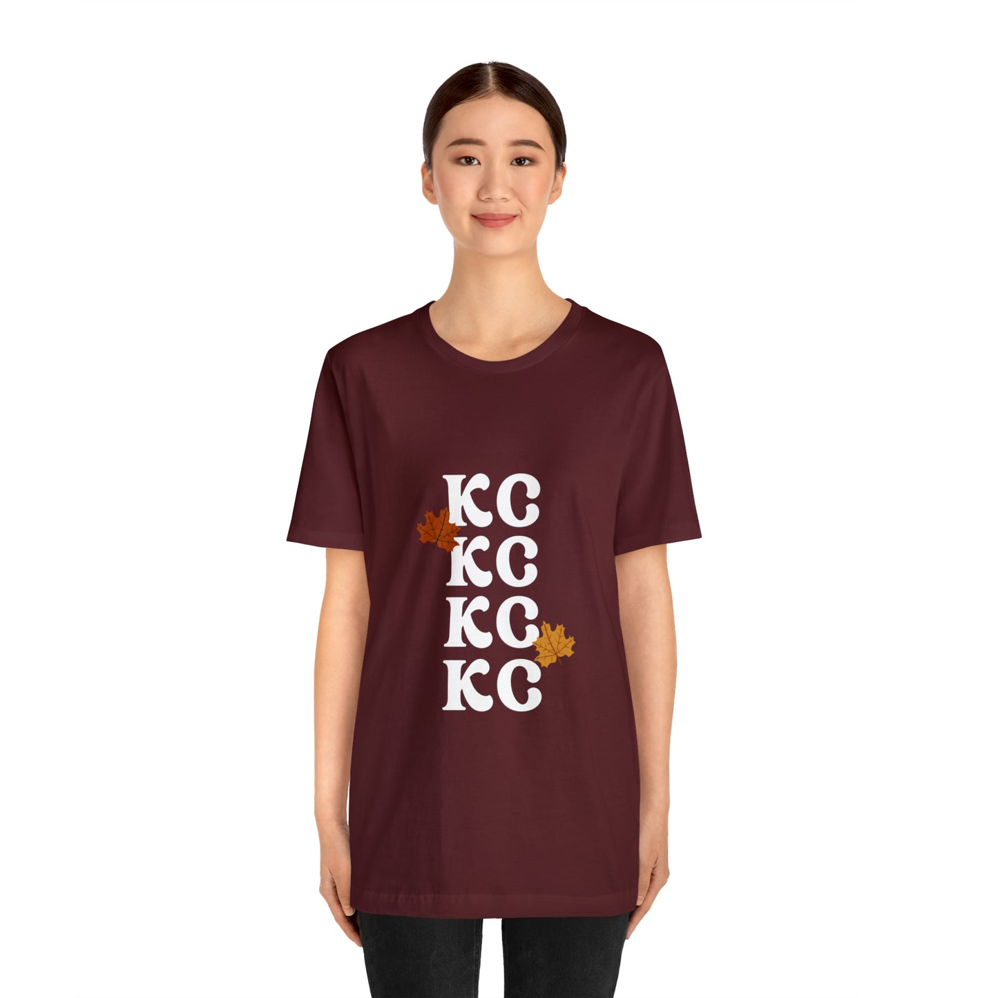 White Text - Kansas City Fall, Unisex Jersey Short Sleeve Tee