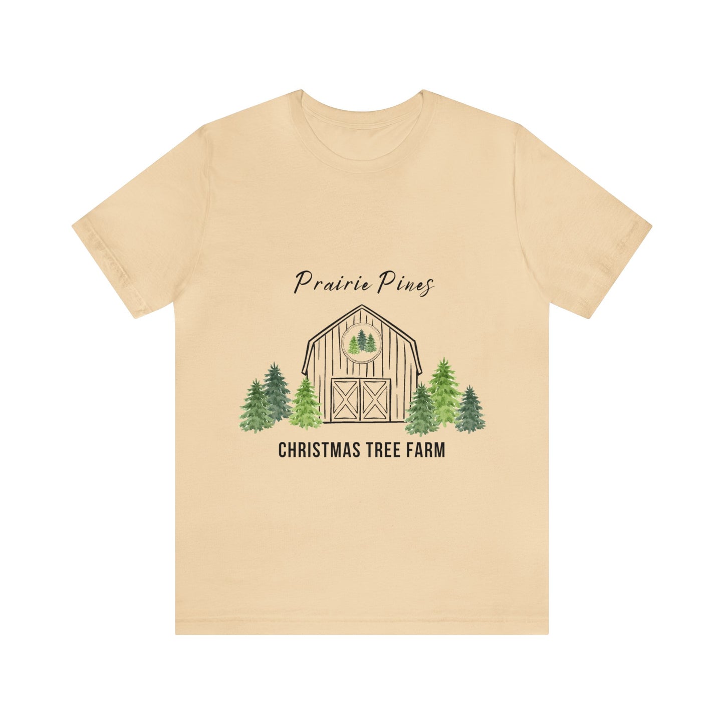 Watercolor Trees Prairie Pines Black Text - no back design - Unisex T-shirt