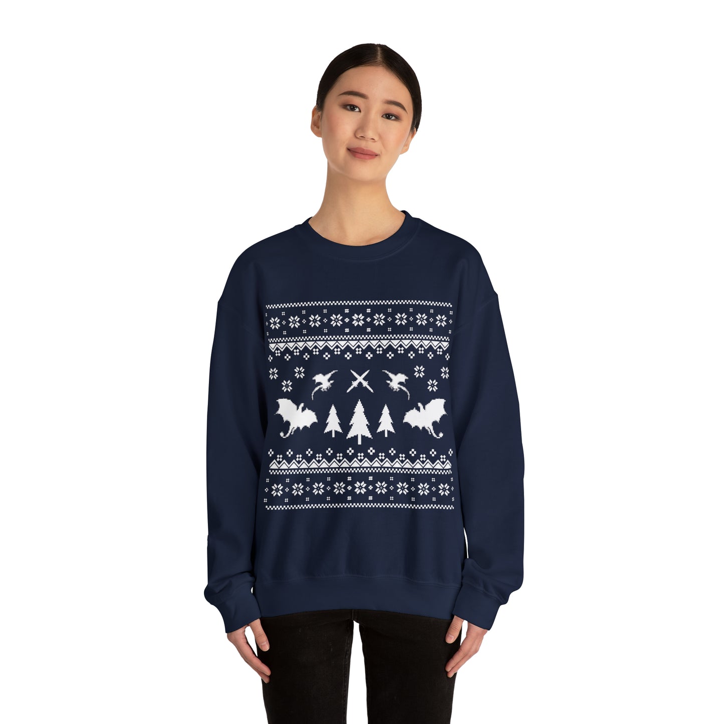 8-Bit Dragon Christmas version 3 - Unisex Sweatshirt