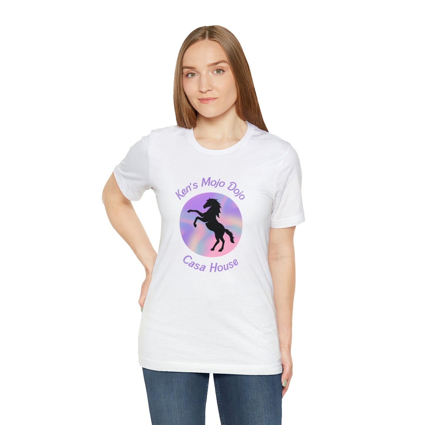 Candy Cane Horse, Mojo Dojo Casa House, Unisex Jersey Short Sleeve Tee
