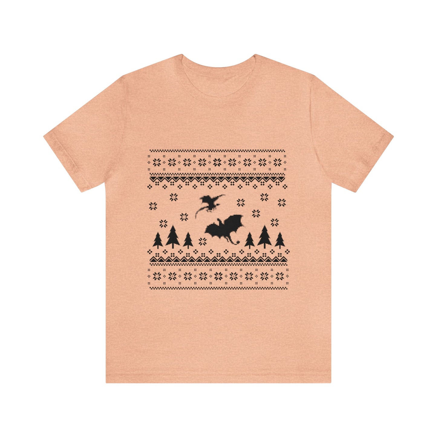 8-bit Fair Isle Dragon Christmas Version 5 - Unisex T-shirt