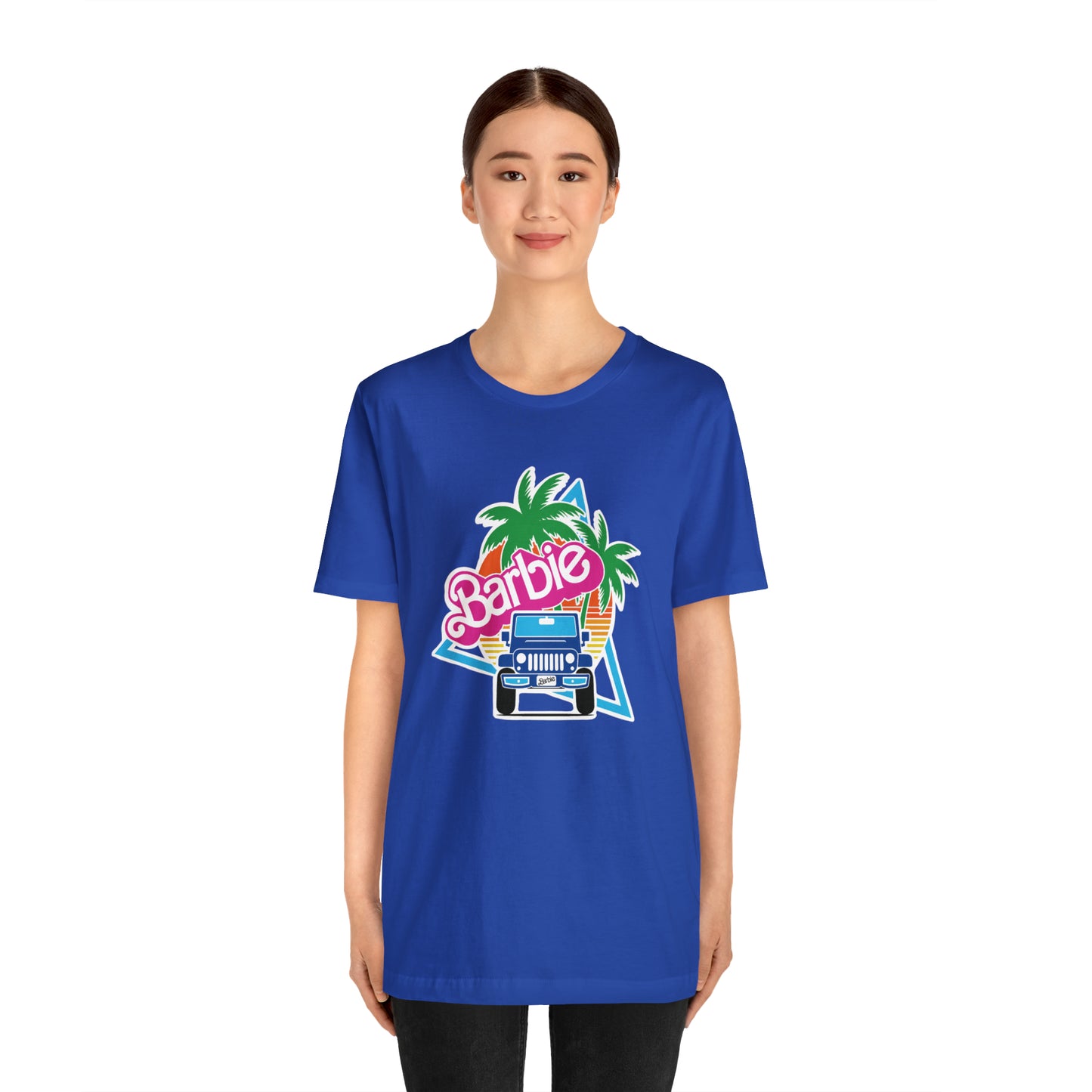 Blue jeep, Beep Beep Barbie Jeep, Unisex Jersey Short Sleeve Tee