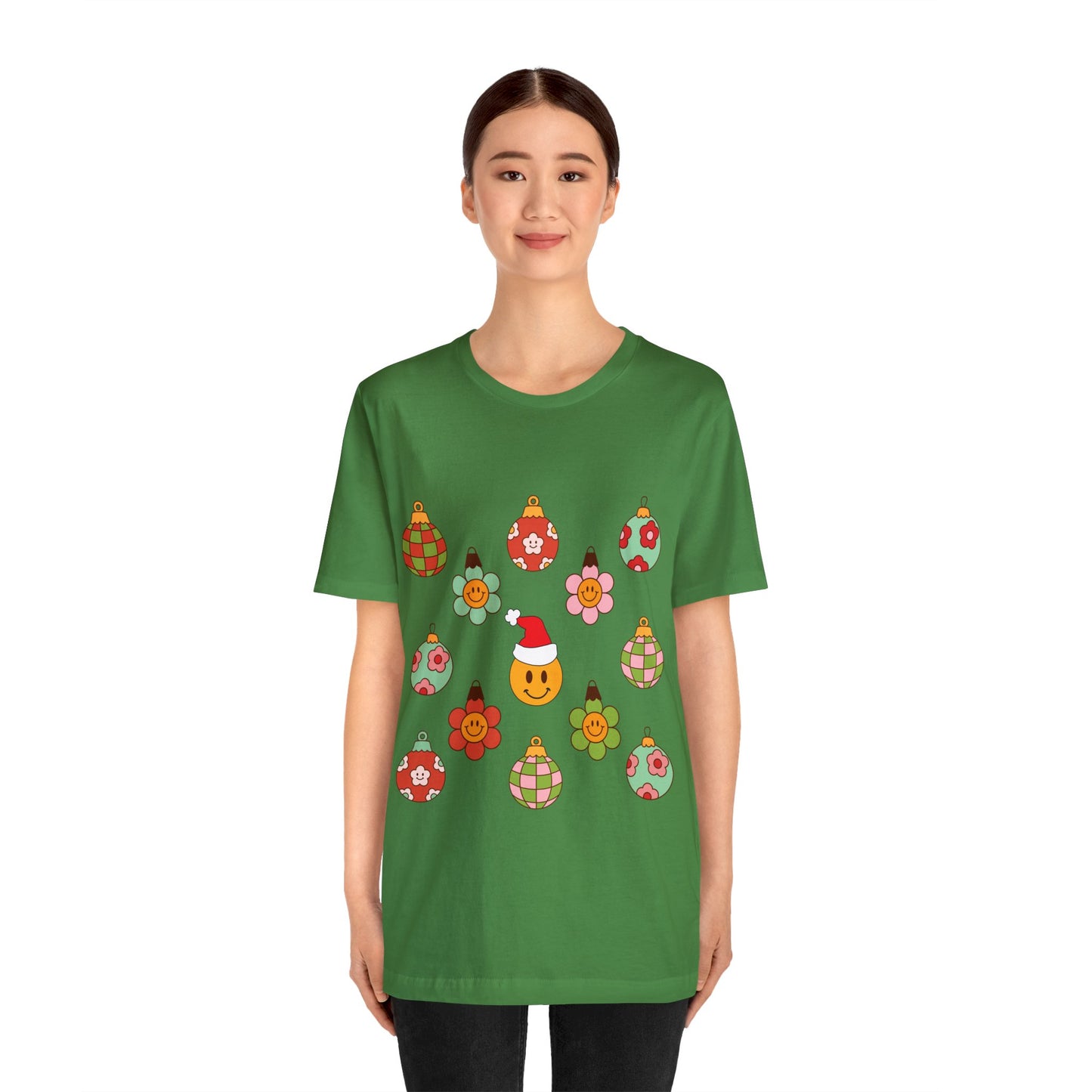 Groovy Smiley Christmas with NO back design - Unisex T-shirt