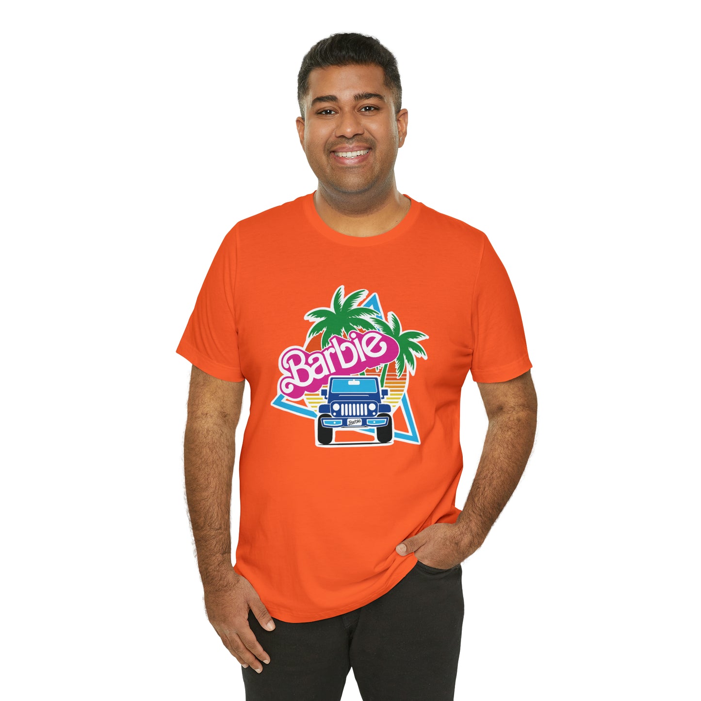 Blue jeep, Beep Beep Barbie Jeep, Unisex Jersey Short Sleeve Tee