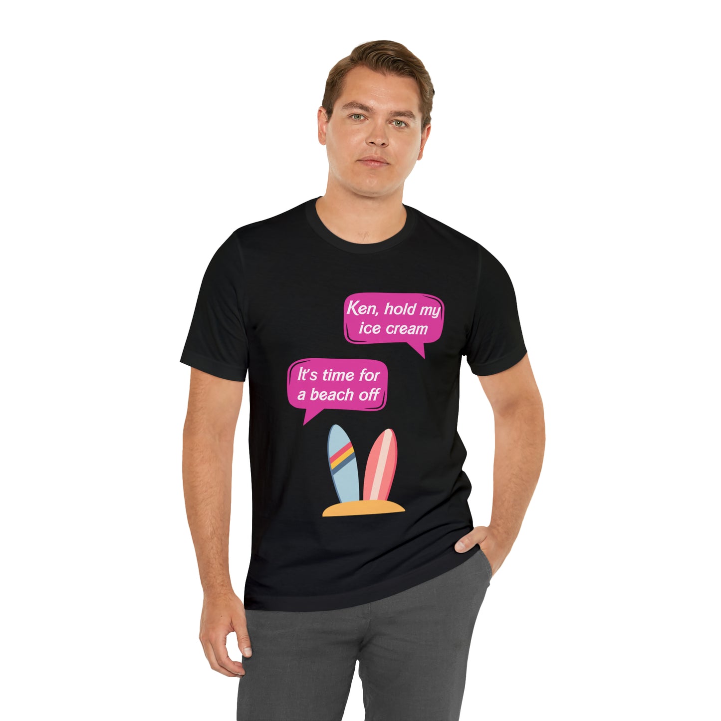 Blank back Beach off, Unisex Jersey Short Sleeve Tee