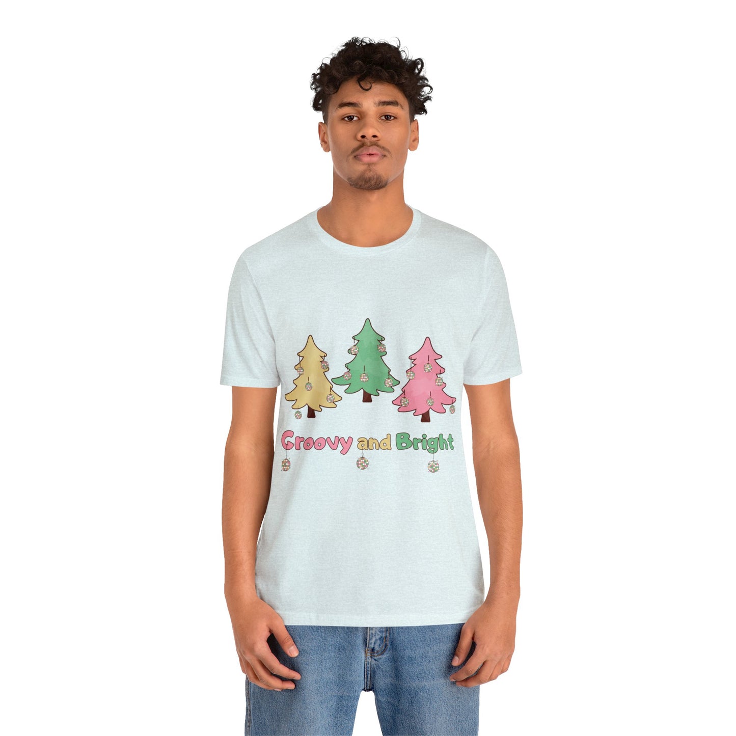 Pink Trees Farm Groovy and Bright Jingle Disco Ball on back - Unisex T-shirt