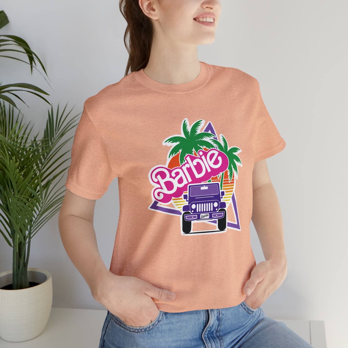 Purple jeep, Beep Beep Barbie Jeep, Unisex Jersey Short Sleeve Tee