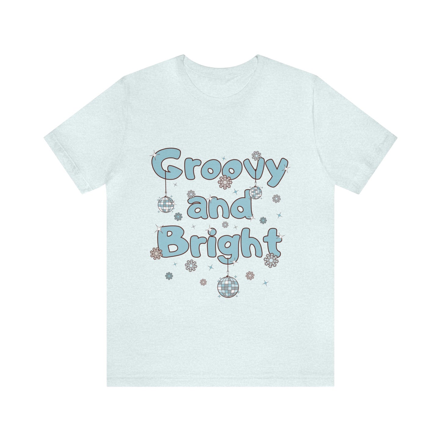 Silver and Blue - Groovy and Bright Jingle Disco Ball - Unisex T-shirt